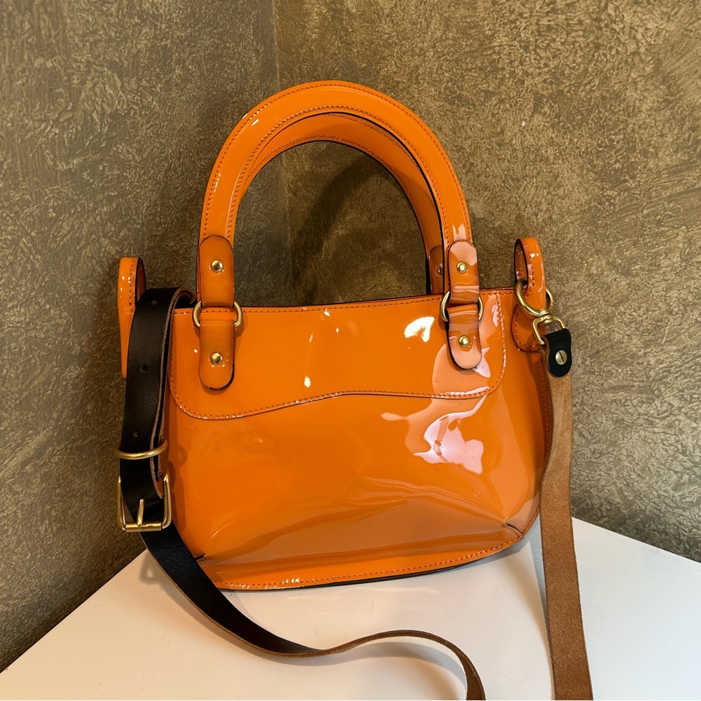 Marni Orange Patent Leather Crossbody Bag